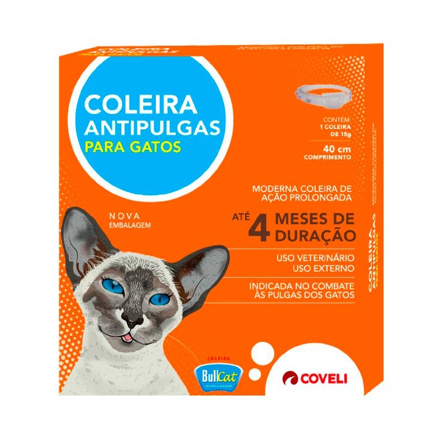 Coleira Antipulgas Coveli Bullcat para Gatos