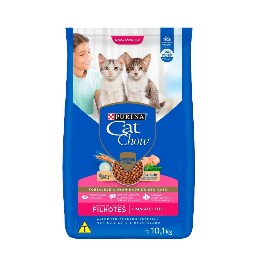 Ração Cat Chow para Gatos Filhotes sabor Frango & Leite
