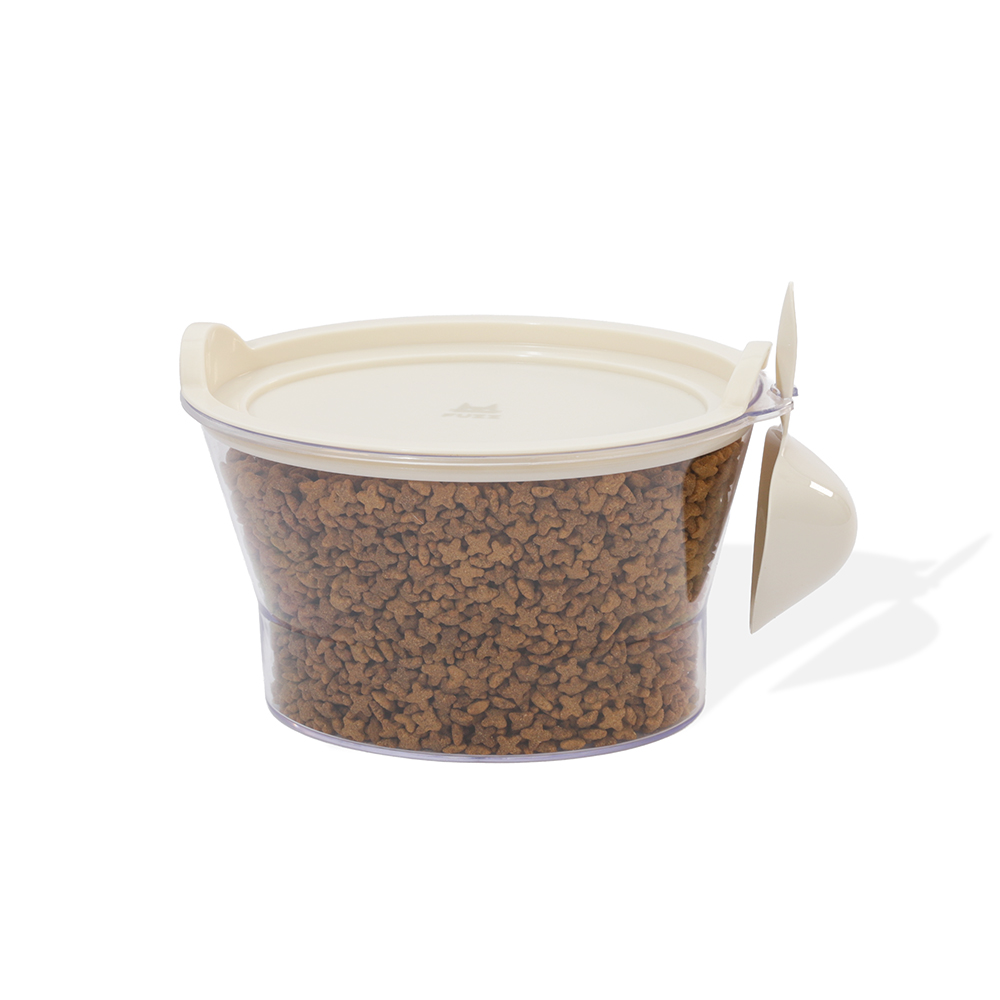 Porta Ração Fuzz Bege para Gatos