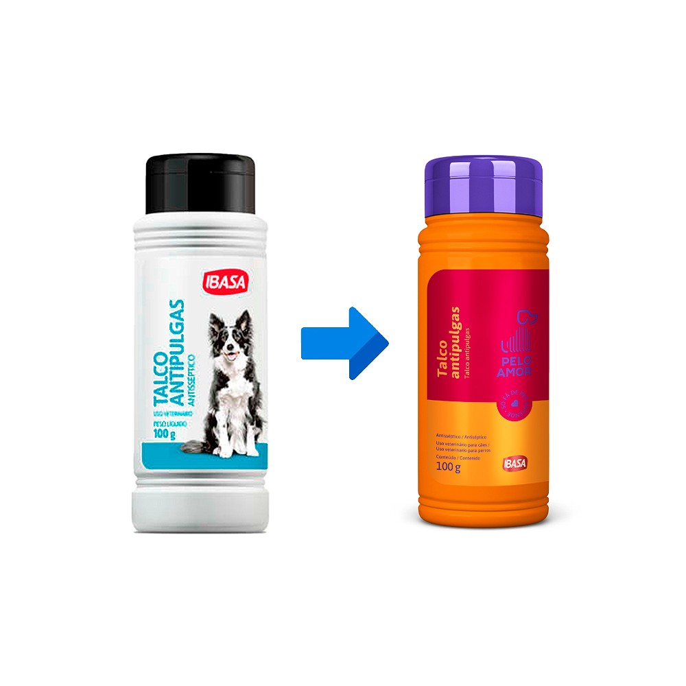 Talco Anti Pulgas Ibasa Pelo Amor para Cães
