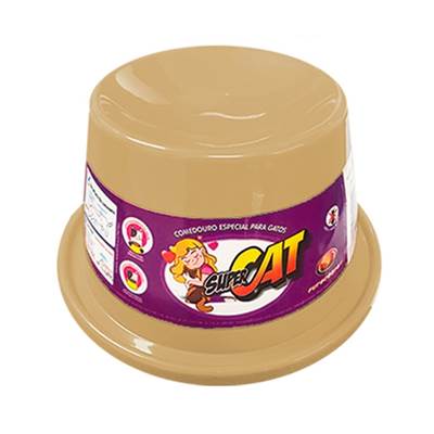 Comedouro Furacão Pet Super Cat Marrom para Gatos U