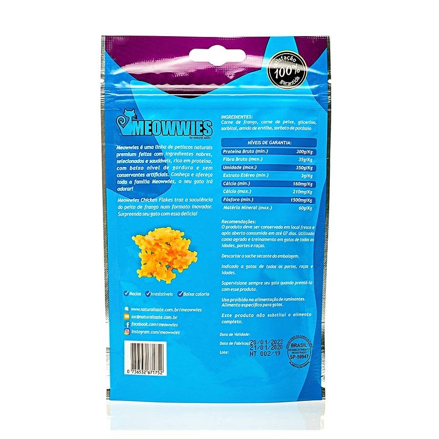 Snack Meowwies Chicken Flake para Gatos