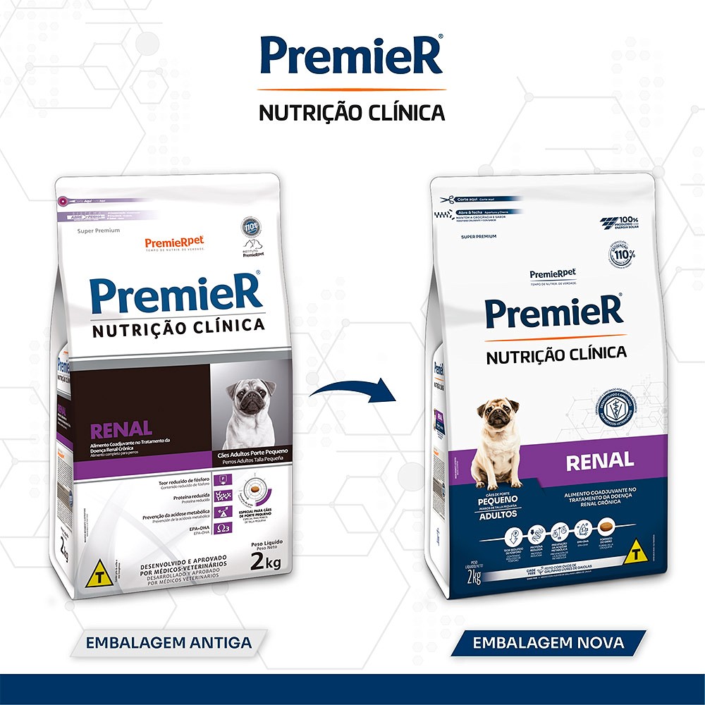 Ração Premier Nutrição Clínica Renal para Cães Adultos de Porte Pequeno