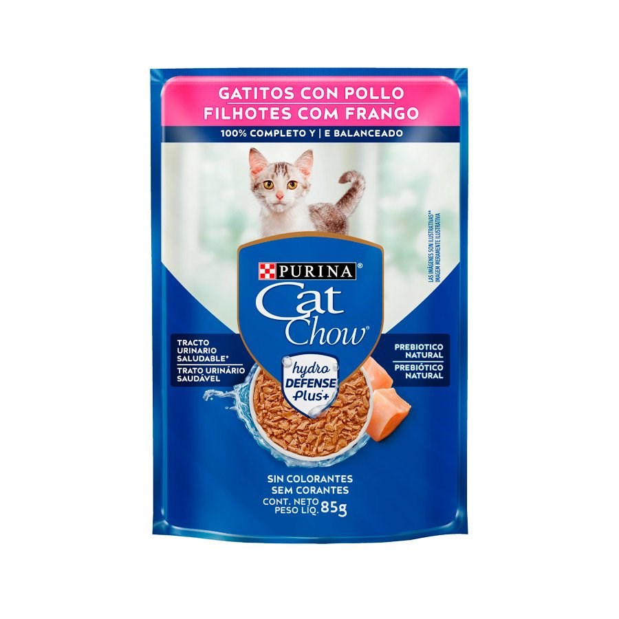 Ração Cat Chow Sachê para Gatos Filhotes sabor Frango ao Molho