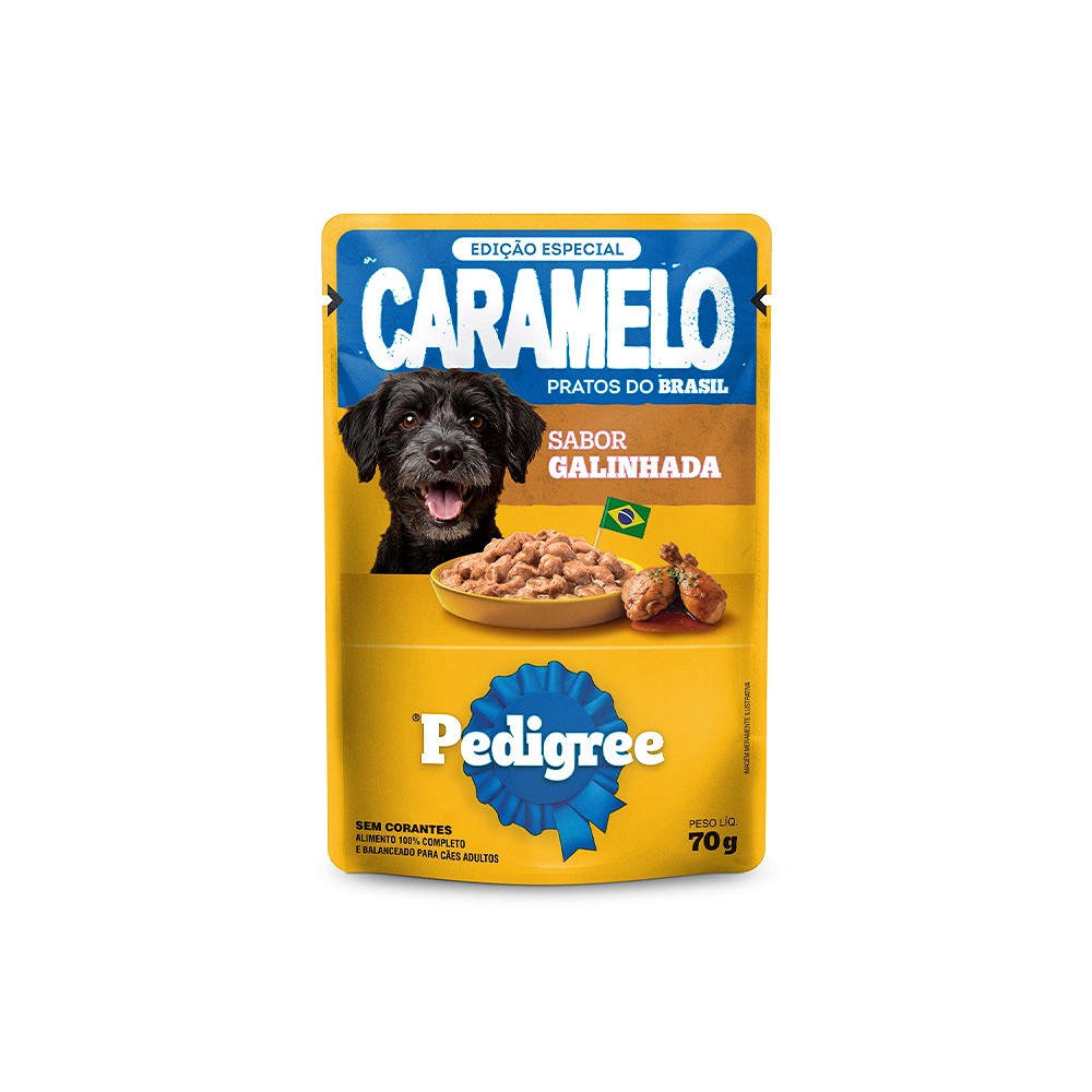 Ração Úmida Pedigree Caramelo sabor Galinhada para Cães Adultos