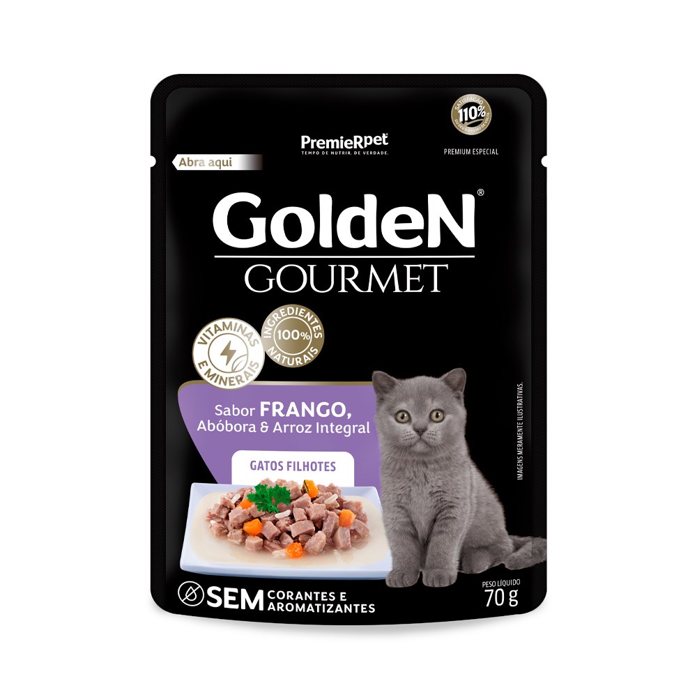 Ração Golden Gourmet para Gatos Filhotes sabor Frango
