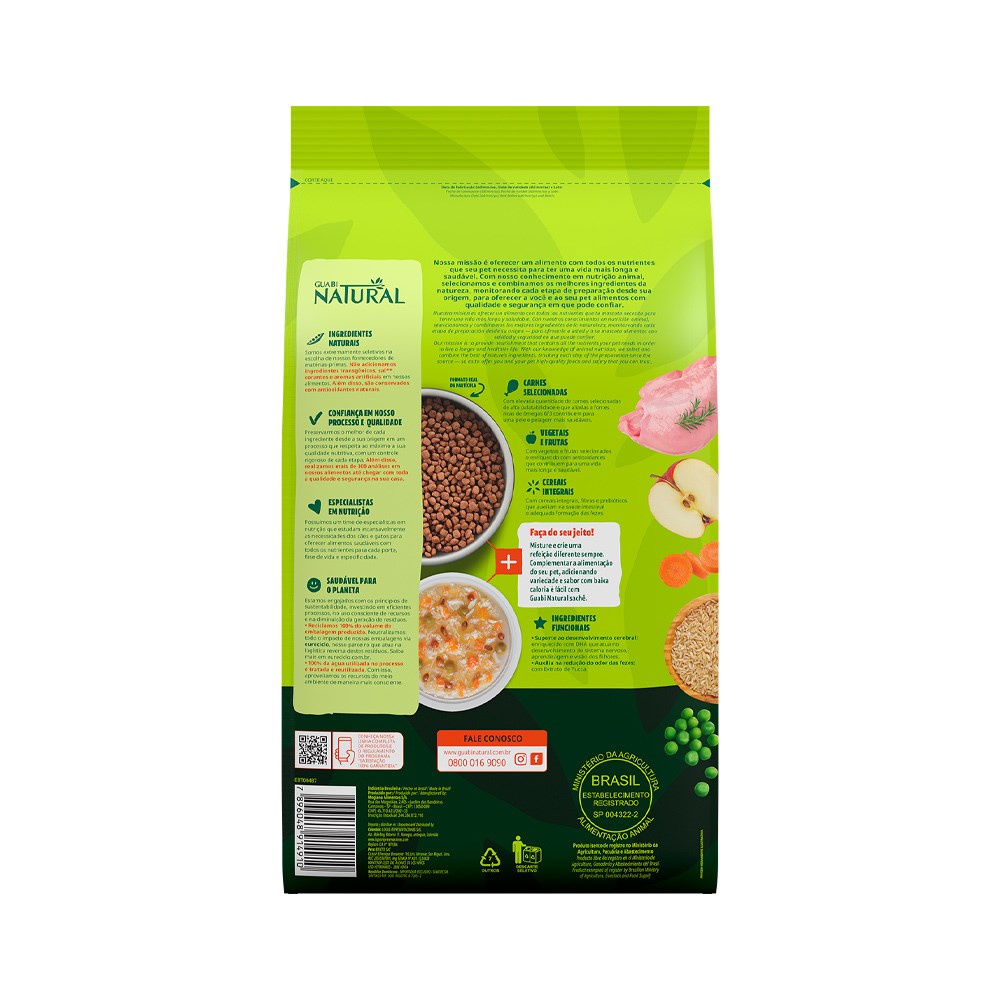 Ração Guabi Natural para Cães Filhotes Porte Mini sabor Frango & Arroz Integral