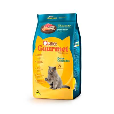 Ração Quatree Gourmet para Gatos Adultos Castrados sabor Delícias do Mar 10,1kg