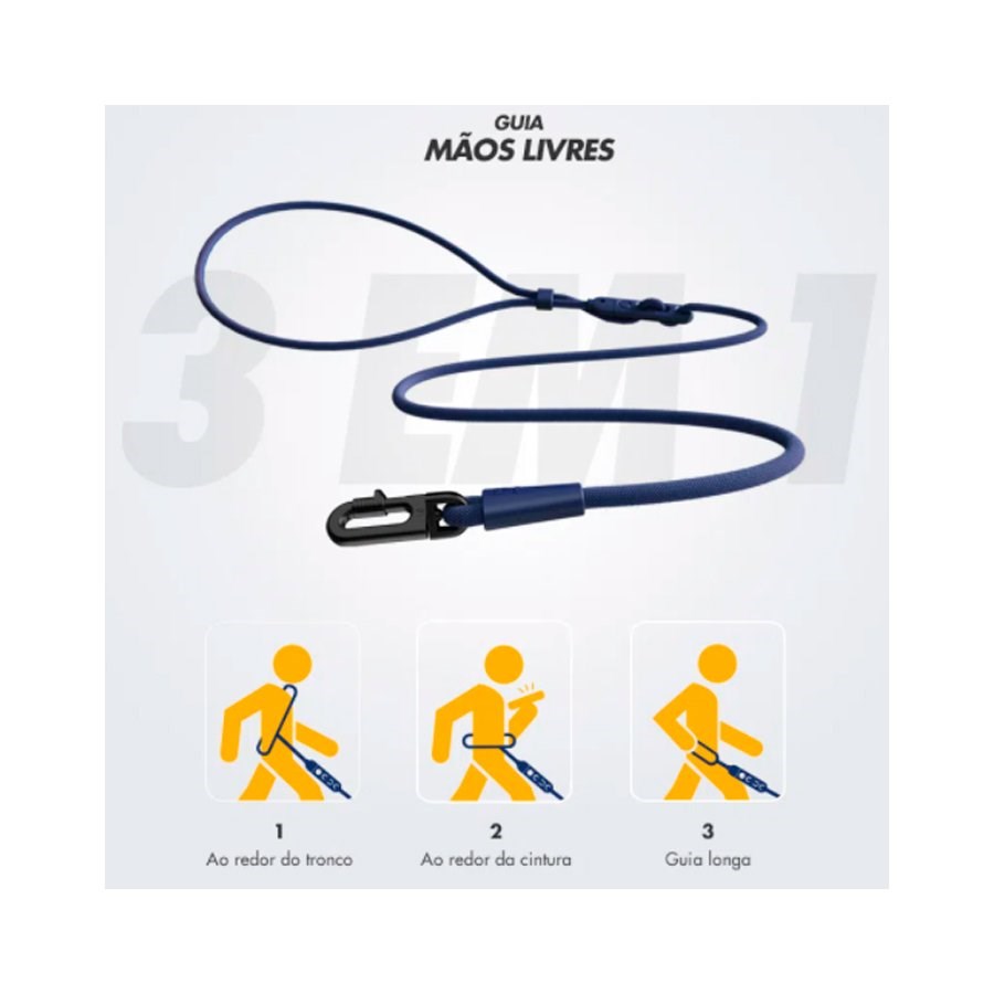 Guia Mãos Livres para Cachorros Deep Blue