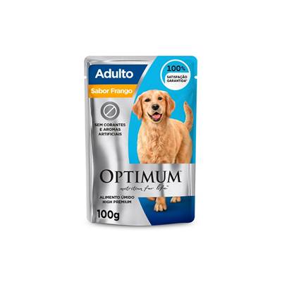 Ração Optimum Sachê para Cães Adultos sabor Frango 100g