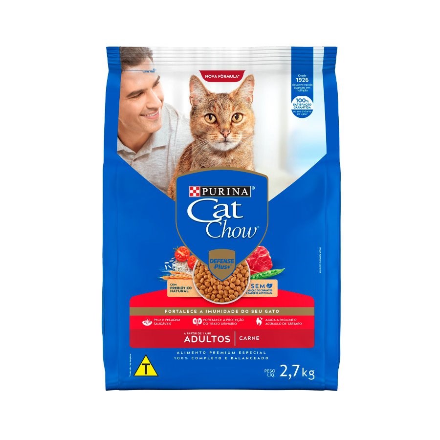 Ração Cat Chow para Gatos Adultos sabor Carne