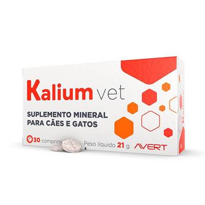 Suplemento Mineral Kalium Vet para Cães e Gatos 30 comprimidos