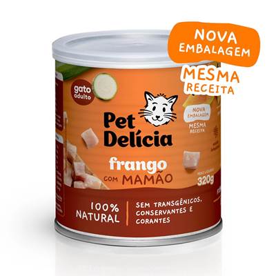 Ração Pet Delícia Frango com Mamão Natural para Gatos 320g