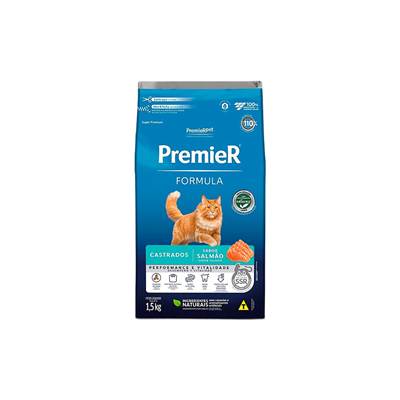 Ração Premier Formula Performance e Vitalidade para Gatos Adultos Castrados Sabor Salmão 1,5kg