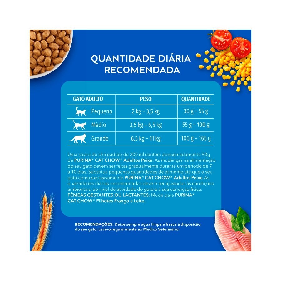 Ração Cat Chow para Gatos Adultos sabor Peixe
