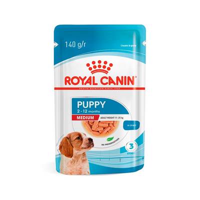 Ração Úmida Royal Canin Sachê Medium Puppy para Cães Filhotes de Porte Médio 140g