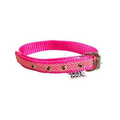 Coleira Griff Dog Poliéster Rosa para Cães 1