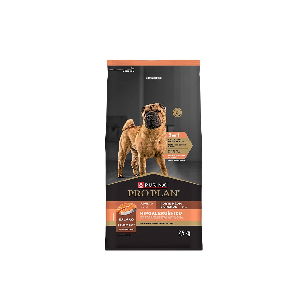 Ração Proplan Hipoalergênico para Cães de Raças Médias e Grandes 