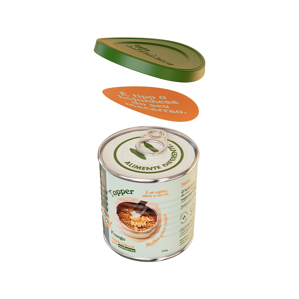 Lata Topper para Ração Zee.Dog Kitchen para Cães sabor Frango