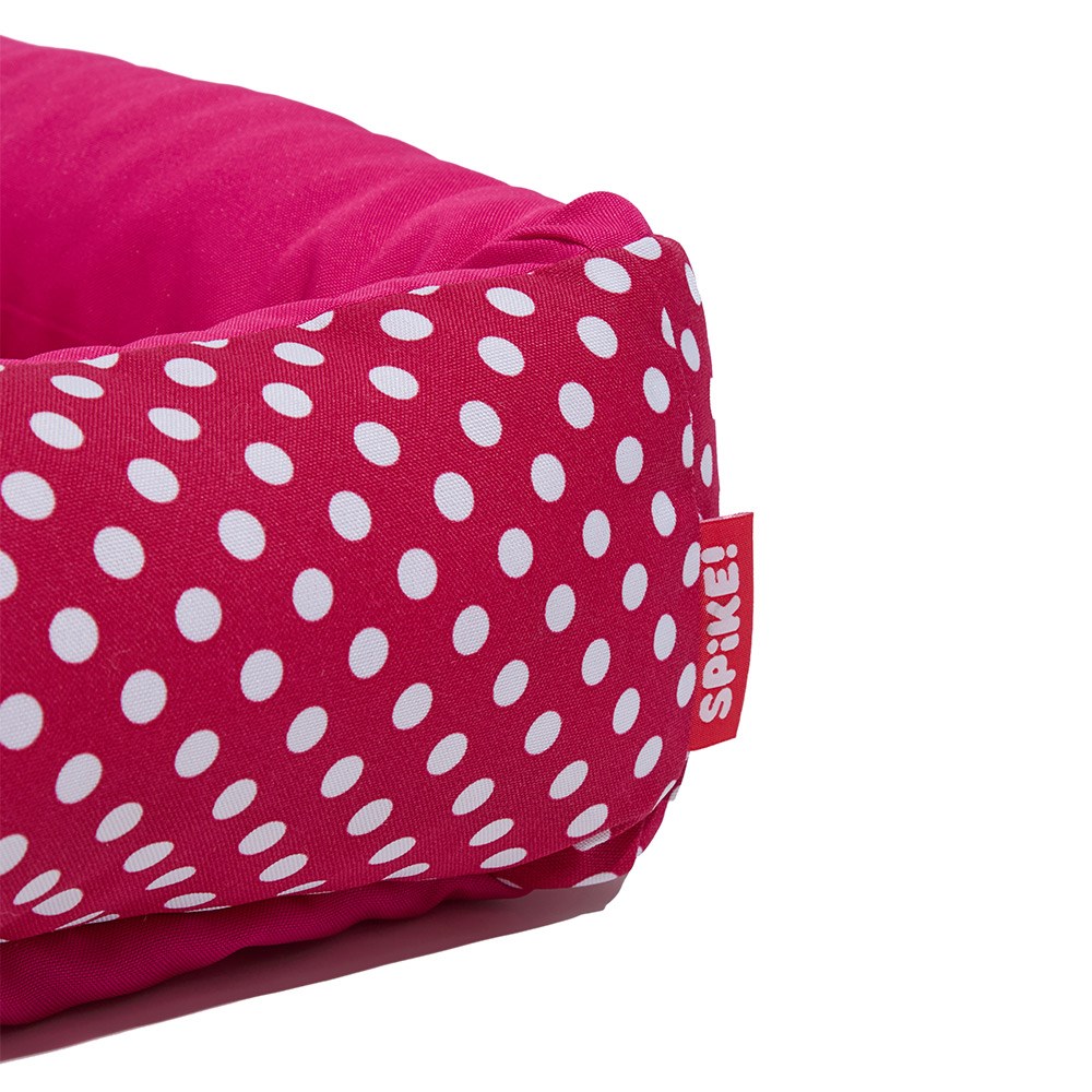 Cama Spike Quadrada Polka Rosa para Cães e Gatos