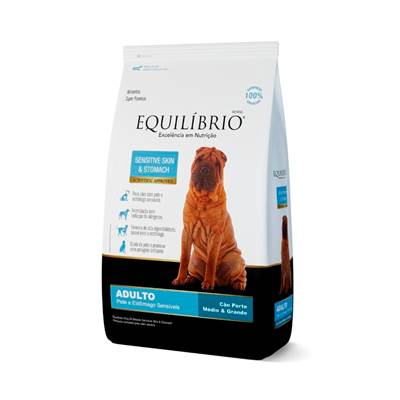 Ração Equilíbrio Sensitive Skin e Stomach para Cães Adultos de Porte Médio e Grande 2,5kg
