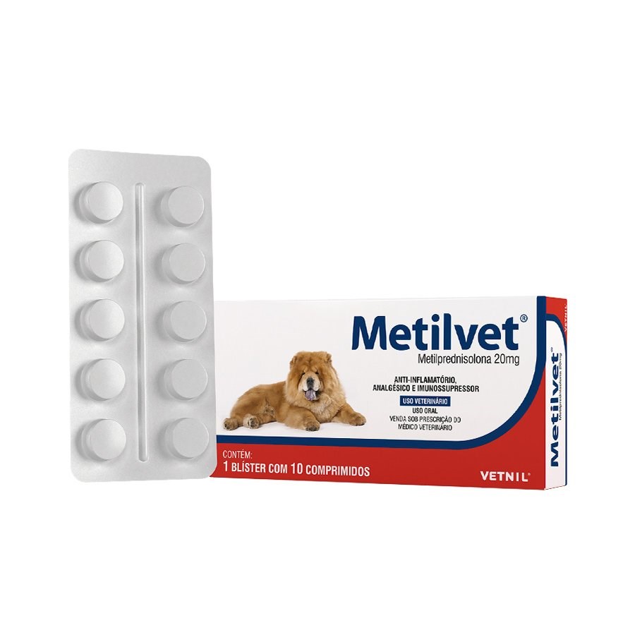 Anti-inflamatório Metilvet 10 Comprimidos para Cães e Gatos