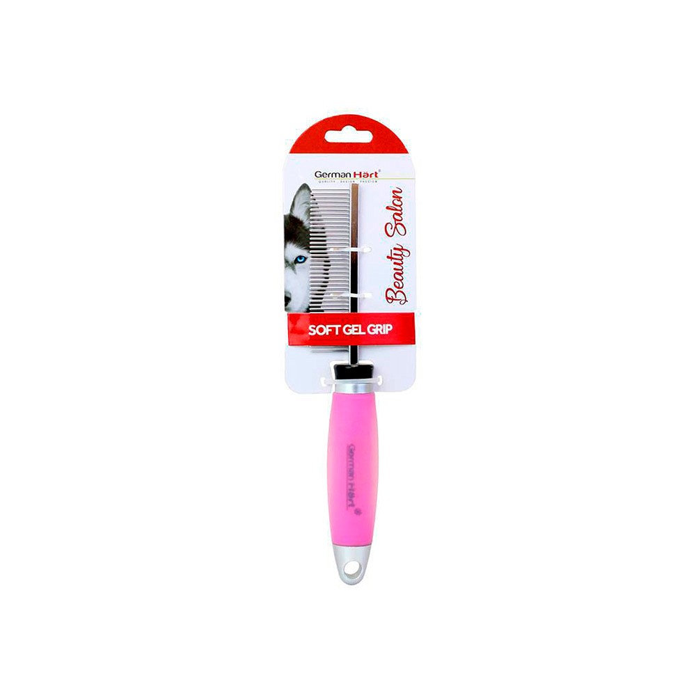 Pente Fino Germanhart 40 Dentes Gel Rosa para Cães e Gatos