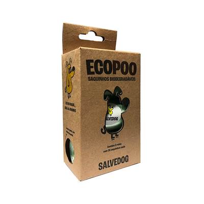 Saquinhos Cata-Caca Biodegradável Ecopoo Salvedog 3 rolos