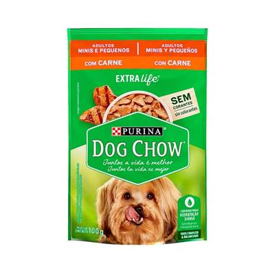 Ração Úmida Dog Chow Sabor Carne para Cães Adultos de Raças Pequenas 100g