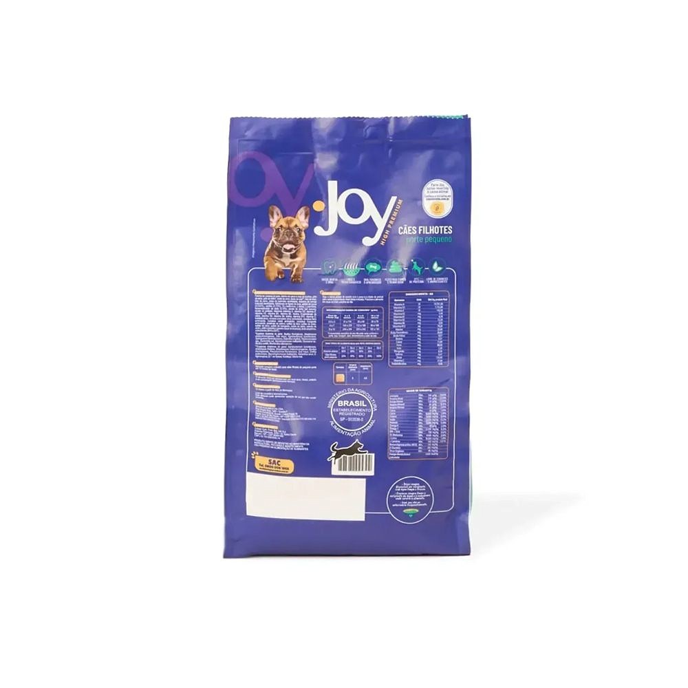 Ração Joy High Premium Cães Filhotes Raças Pequenas Frango e Carne