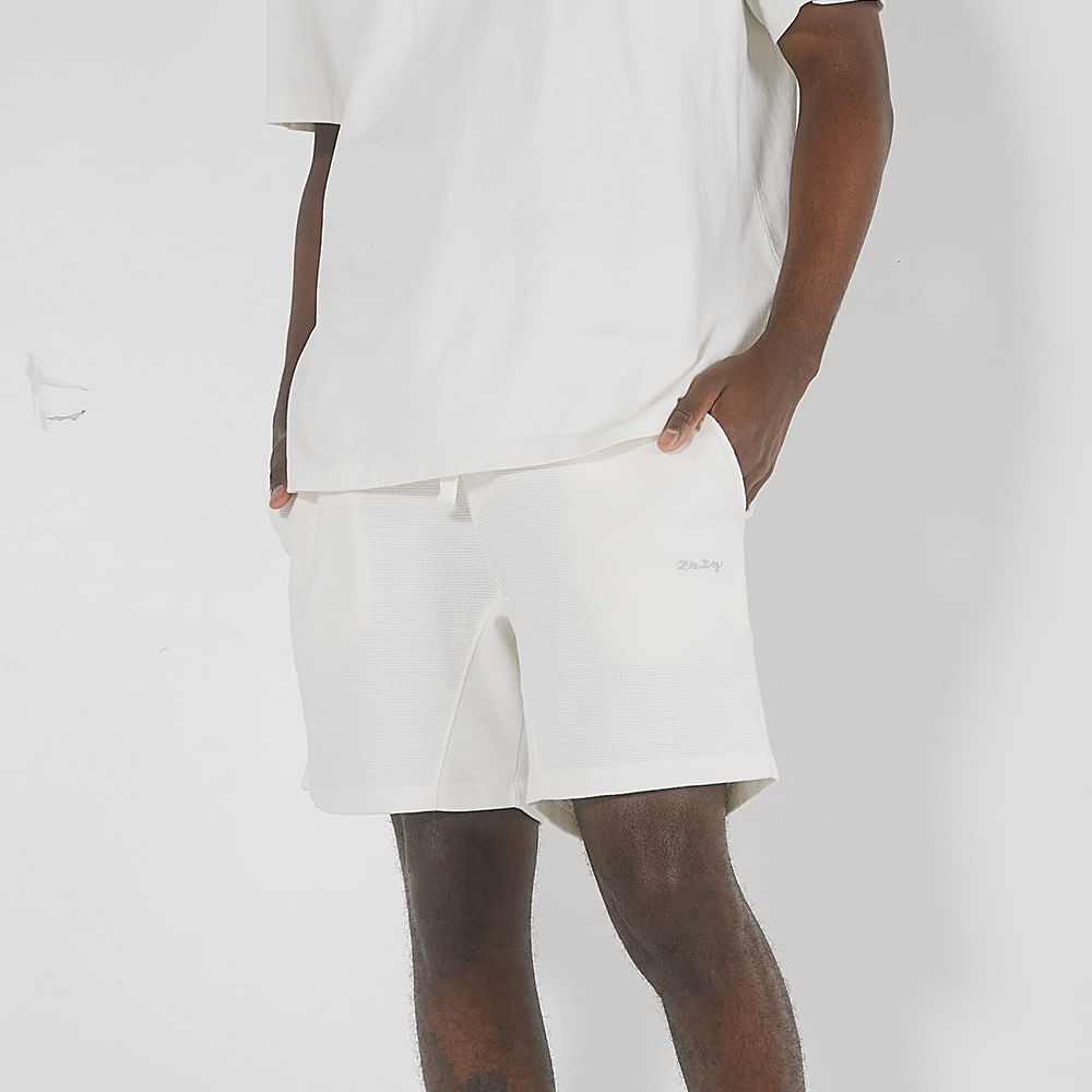 Bermuda Grid Cotton Masculino Heritage Branco | Imagem 0