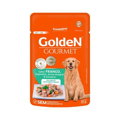 Ração Golden Gourmet para Cães Adultos de Porte Médio e Grande sabor Frango 85g