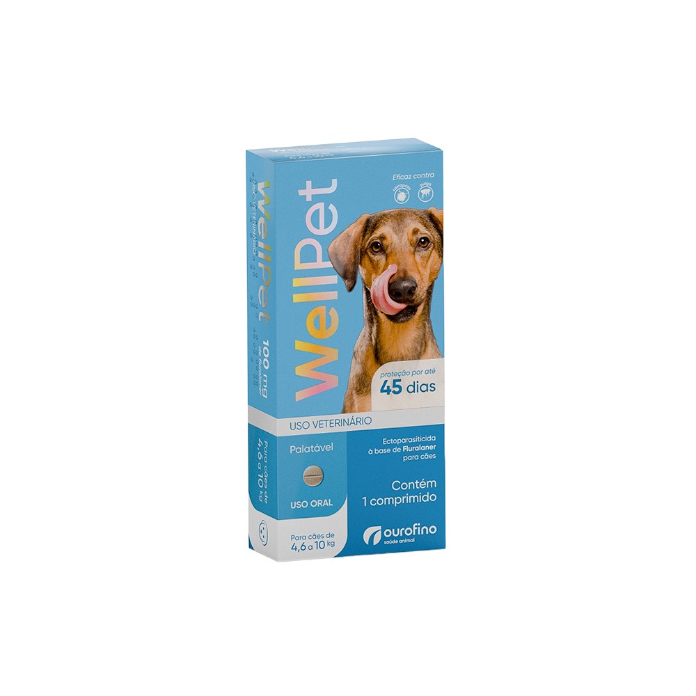 Antiparasitário Ourofino WellPet para Cães de 4,6 a 10 kg