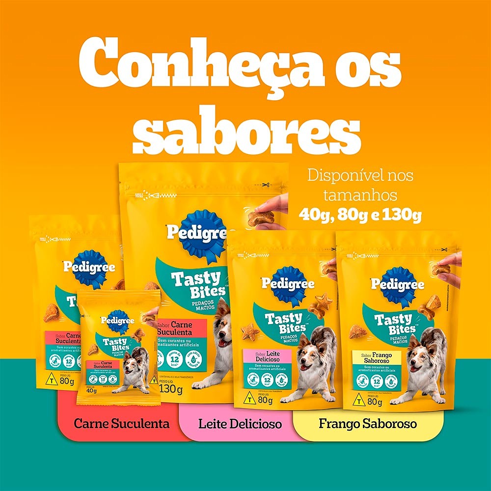 Snack Pedigree Tasty Bites Leite para Cães 