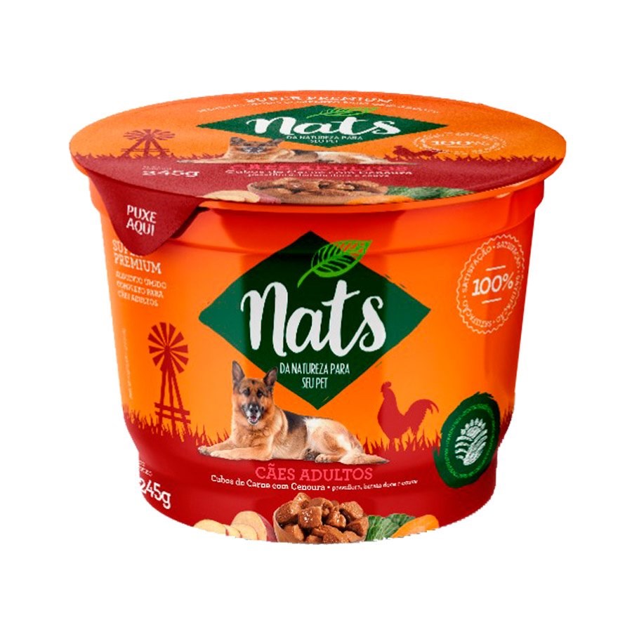 Ração Úmida Nats para Cães Adultos Sabor Carne ao Molho