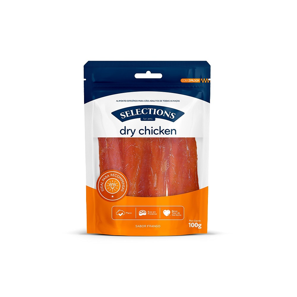 Snack Desidratado Dry Chicken Selections for pets para Cães