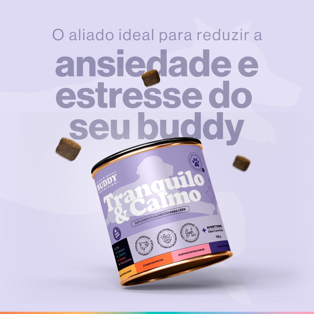 Suplemento Alimentar Buddy Nutrition Tranquilo & Calmo Sabor Carne Suína para Cães