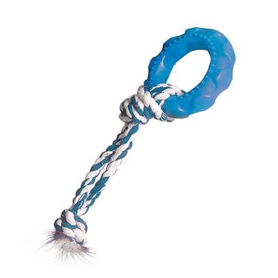Brinquedo Furacão Pet Pneu Slick com Corda Azul para Cães U