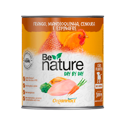 Alimento Natural Organnact Be Nature para Cães Filhotes sabor Frango, Mandioquinha, Cenoura e Espinafre 300g
