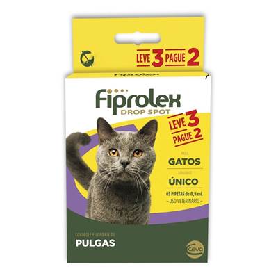 Antipulgas Fiprolex Drop Spot Gatos 3 pipetas