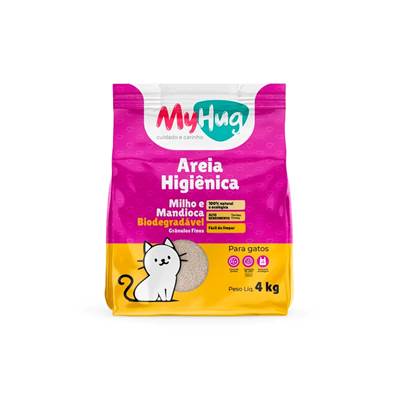 Areia Higiênica Biodegradável de Milho e Mandioca Grãos Finos MyHug 10kg