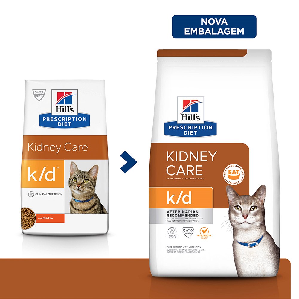 Ração Hill's Prescription Diet K/D para Gatos Adultos - Cuidado Renal 