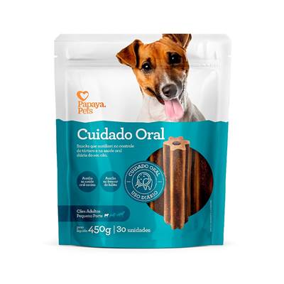 Snack Papaya Pets Cuidado Oral para Cães Adultos de Porte Pequeno 45g