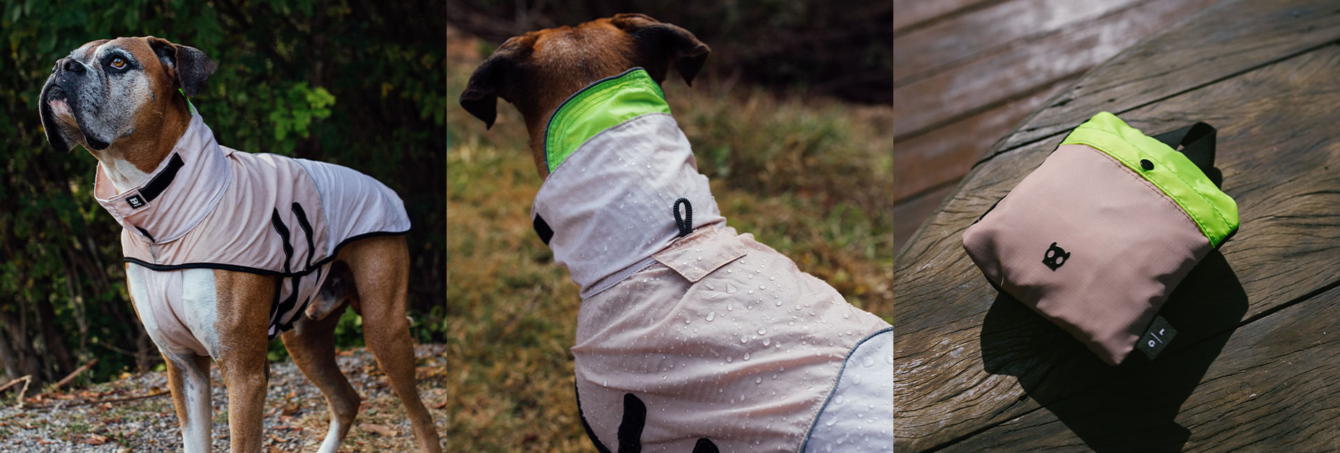 Capa de chuva para cachorros Oatmeal | Lifestyle Images