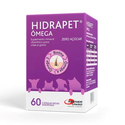Suplemento Hidrapet Ômega para Cães e Gatos 60 cápsulas
