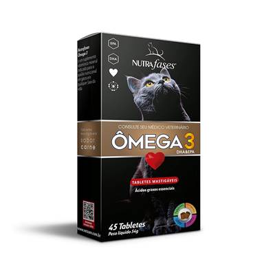 Suplemento Alimentar Nutrafases Ômega 3 para Gatos 45 tabletes