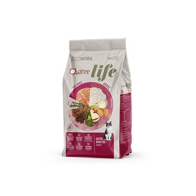 Ração Quatree Life para Gatos Adultos Sabor Salmão e Arroz 1kg