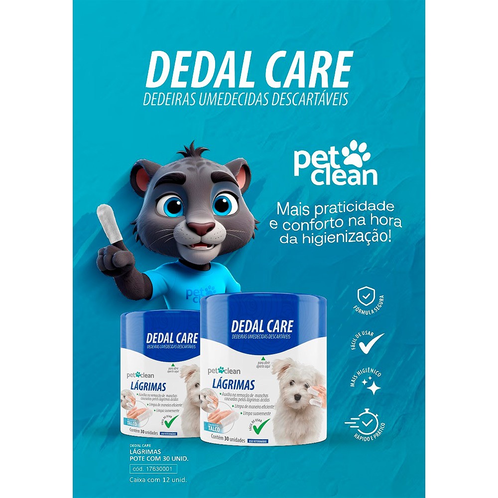 Dedal Umedecido Pet Clean Lágrimas para Cães e Gatos