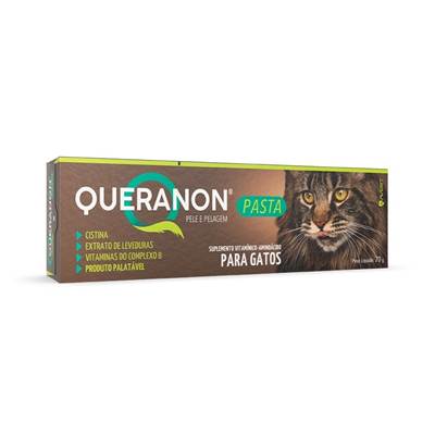 Suplemento Queranon Pele e Pelagem em Pasta para Gatos