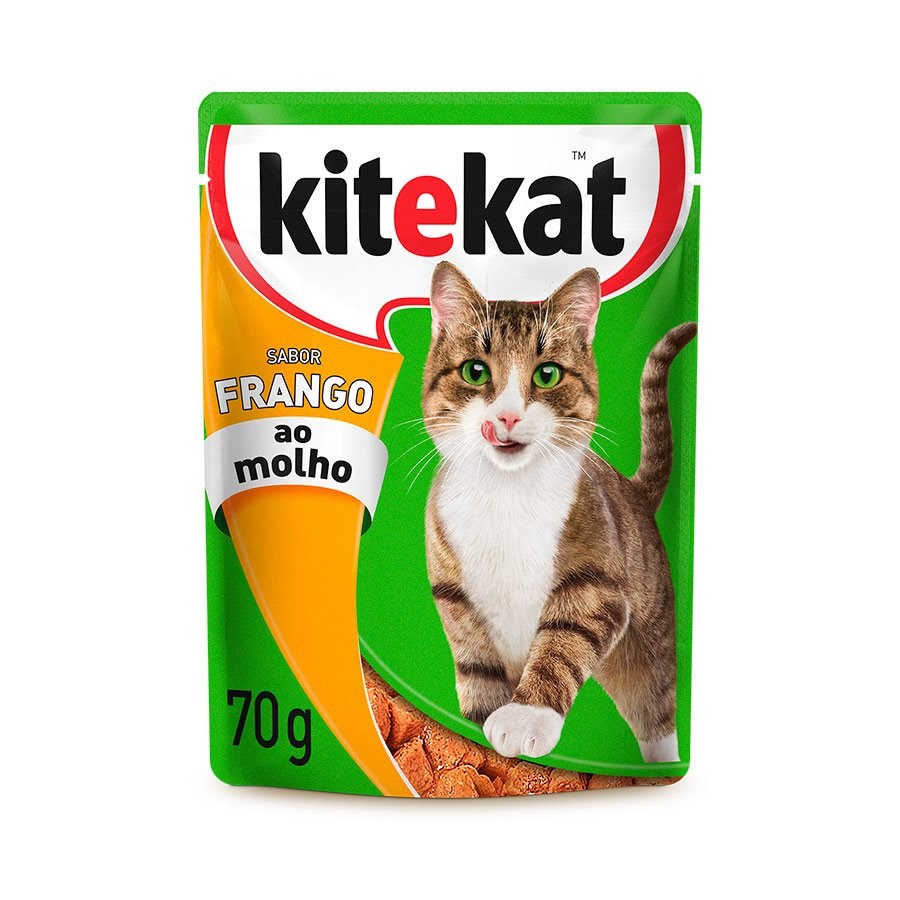 Ração Úmida Kitekat Sachê Frango ao Molho para Gatos Adultos